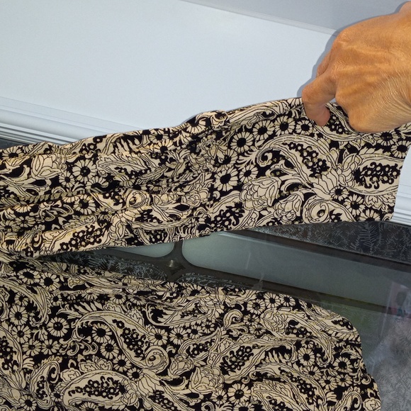 Zara Turkey Stunning Exotic Long Puffy Sleeve + Cuffs Floral Button Blouse M? - Picture 6 of 10